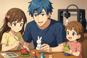 夏休みは、リビングの3Dプリント工房で