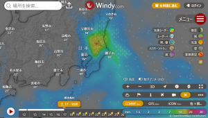 地図上に雨雲を表示できるWindyが秀逸
